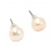 Stud Earrings Vintage 925 Silver Rhodium Plated  Freshwater Pearl Stone Women Gift 
